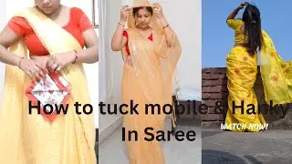Hanky nd Mobile Tucking | How to tuck Mobile 📱 nd hanky in #saree | simple nd quick Tucking style 🙏😘