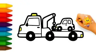 How to Draw a Cute Tow Truck Carrying a Car &ndash; Step by Step for Kids 🚚🚗