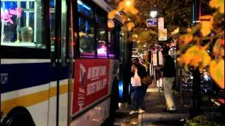 Bee-Line Bus System: Bus Action in White Plains @ Night