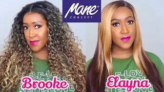 Two NEW Mane Concept Wigs Hot Off the Press!  13x4 Lace Frontal BROOKE & Flow Lace Part ELAYNA