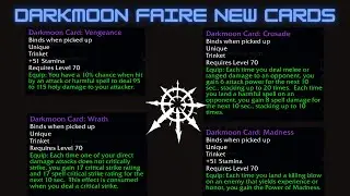 New TBC Darkmoon Faire Cards WoW TBC