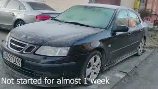 Saab 9-3 1.9 Tid 2007 Cold start | Engine Sound. 358000km, -13 C