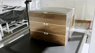 Testing video of boxes PE film heating shrinkage equipment