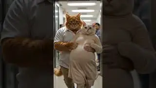 fat cat getting married and becoming dad #funny #aiart #cats #catlovers