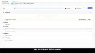 CALISTA intelligent advisory - Trade Advisory Wizard