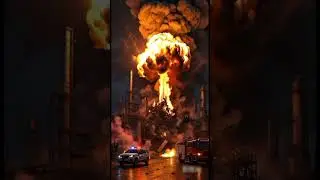 🔥 Shocking Refinery Explosion - AI-Generated Simulation 💥🏭
