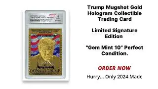 President Trump Mugshot Hologram American Flag Gold Trading Card