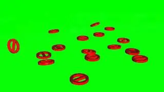 many prohibited sign fall to the ground - different views -  green screen effects - free use