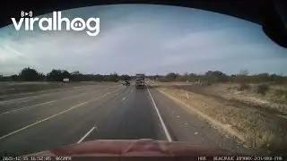 Impatient Truck Veers Off Highway Into Ditch || ViralHog