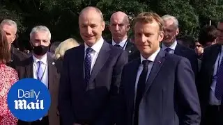 Macron meets locals in Dublin on official visit with Taoiseach