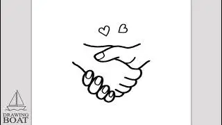 How to Draw a Handshake Step by Step , Very Very Easy
