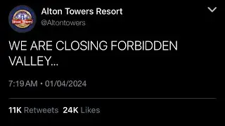 Alton Towers CONFIRMED CLOSURE of FORBIDDEN VALLEY!