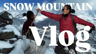 Snow Mountain Hiking Vlog ❄️🏔️ | Fresh Snow Morning & Ice Bath Plan in Freezing Stream | Ladakh | P1