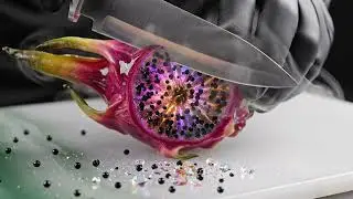 Cutting the Most Hypnotic Glass Dragonfruit Ever 🐉 | Stunning ASMR #GlassASMR #OddlySatisfying