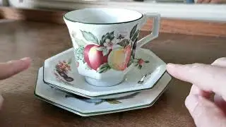 Johnson Brothers China Fresh Fruits Teacup Saucer & Side Plate Trio