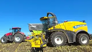 New Holland FR 780 forage corn harvester with Iveco engine 780 hp & Case IH 300 Optum & JCB & Fendt