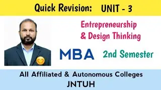 Entrepreneurship & Design Thinking Unit 2 Quick Revision MBA 2nd Semester II Sem JNTUH