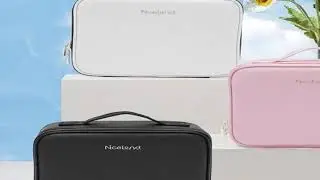 Travel Makeup Bag with LED Mirror 3 Color Scenarios Adjustable Brightness Large Cosmetic Organizer