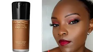 Detailed review of the new MAC STUDIO RADIANCE foundation on dark skin.