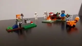 My first sets of Lego Minecraft -- 30394 The Skeleton Defense and 21162 The Taiga Adventure