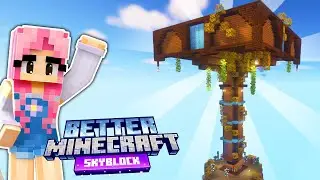 Into the Nether & Aesthetic Mob Farm! Better Minecraft Skyblock ☁️