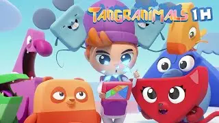 Tangranimals | The secret of tangrams (1H Compilation) Cartoon in English for Kids | New episodes