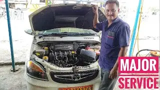 Tata indigo cs Mazor Service | Altinator belt | Ac belt | Steering oil filter Change