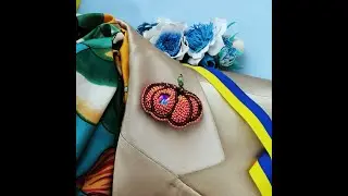 Halloween Pumpkin Brooch Unisex Brooch Pin. Помаранчева брошка гарбуз 🎃🎃🎃