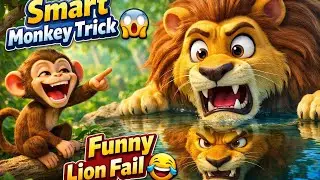চালাক বানর vs বোকা সিংহ 😂 | Funny Bangla Cartoon Story | Smart Monkey Trick