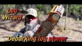 #Logwizard debarking log planer #wood #homestead #chainsaw