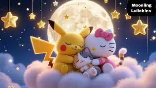 🌙 Pikachu, Kitty and Cat sleeping on their magical cloud ☁✨