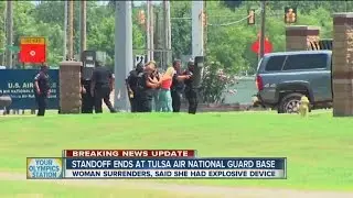 Woman arrested after standoff with police at Air National Guard Base in Tulsa