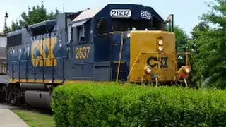 [CSX]2637 GP38-2 Ex-SBD-Ex-L&N Solo Leads F736-14 From A Stop in Fay NC With 1St Gen K5LA