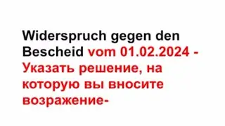 Как написать возражение против решения Джобцентра. Widerspruch gegen den Bescheid