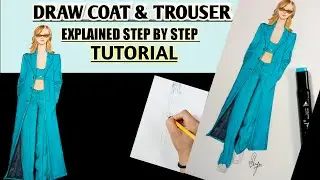 How to draw COAT & TROUSER || Draw COAT & PANT || Fashion illustration