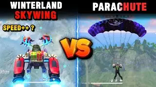 NEW WINTERLAND SLEDGE SKYWING VS PARACHUTE | LANDING SPEED TEST - GARENA FREE FIRE
