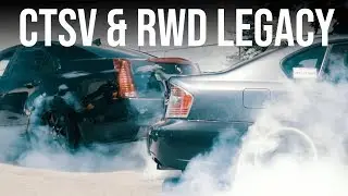 CADILLAC CTS-V &  RWD SUBARU LEGACY GT BURNOUTS | PREMIERTIRE.CA