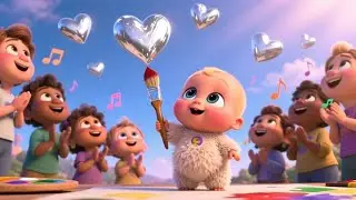 Learn Hearts and Stars Day | Fun Shapes and Colors Song for Kids | Nursery Rhymes in English