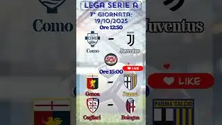 #calcio #seriea IL PROGRAMMA COMPLETO DELLA SETTIMA GIORNATA (18-19-20/10/2025) #short