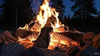 Daytime Forest Bonfire Sounds 🔥🌲 | Calm Focus, Relaxing Fire, No Talking (25 MIN)