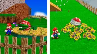 Super Mario 64 VS Mario Galaxy 2 | Whomp's Fortress Level 4K Comparison