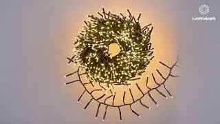 Catena Festone 15 m, 1000 miniled bianco caldo e bianco freddo, cavo verde (cod.80409)