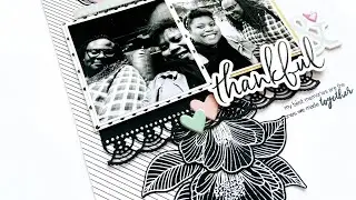 Quick and Easy Black & White Floral Scrapbook Page Video Tutorial