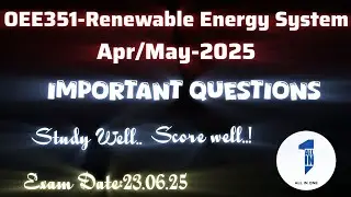 OEE351-Renewable energy system Imortant Questions-Apr/May2025|For Anna University Students#semester