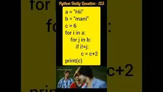 Python Daily Question - 123 #python #code #viral #youtubeshorts #shorts #short #youtube #code #india