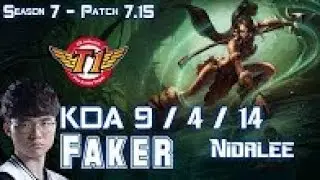 SKT T1 Faker NIDALEE vs KAYN Jungle - Patch 7.15 KOREA Ranked