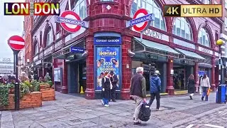 London West End Walk 🇬🇧 | Covent Garden, Leicester Square, Soho | 4K60