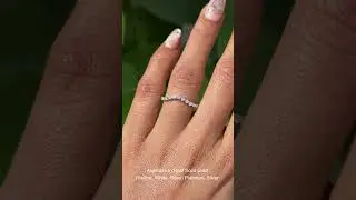 Round cut Diamond Curved Band Wedding Band Half Eternity Bridal Band Curved MatchingBand#weddingring