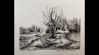 Timelapse Fountain Pen and Ink Sketch after Julius Von Klever: Noodler's Lexington Gray Ink