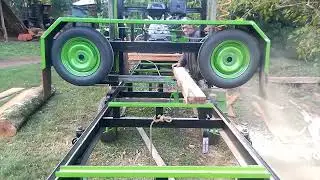 First  cut. homemade  saw mill. первый тэст пилорама своими руками. primer corte  aserradero casero